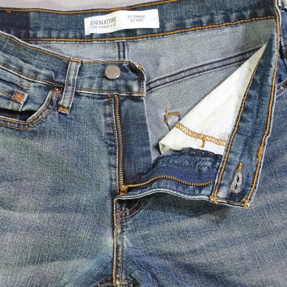 Signature by Levi Strauss S51 jeans men's size W29XL30 hard washed blue straight - Picture 10 of 15